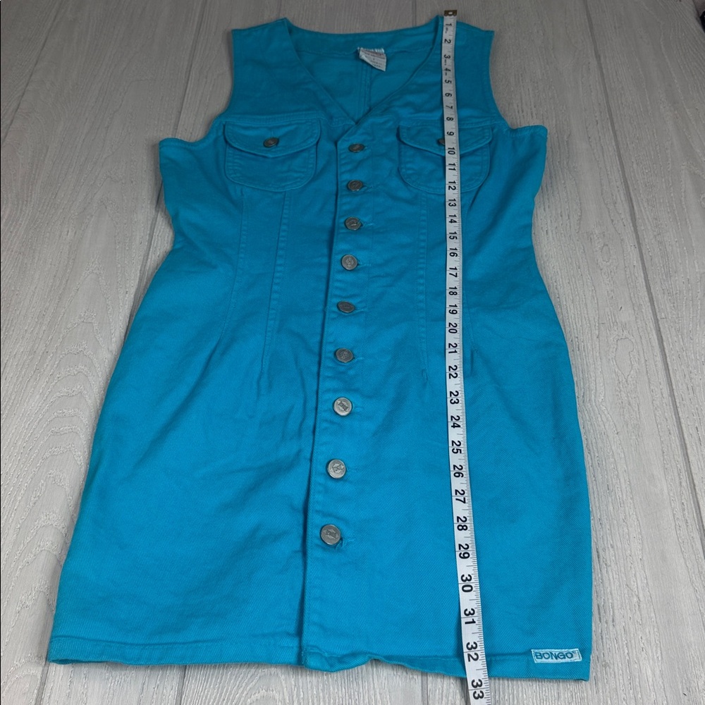 BONGO Y2K Vintage Mini denim dress - Teal - Sz 9 - Picture 8 of 8